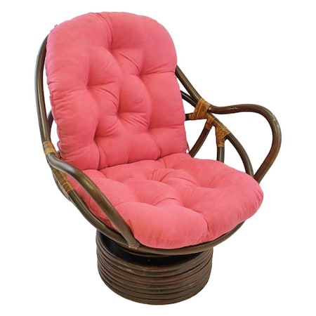 International Caravan Rattan Swivel Rocker with Micro Suede Cushion, Bery Berry 3310-MS-BB